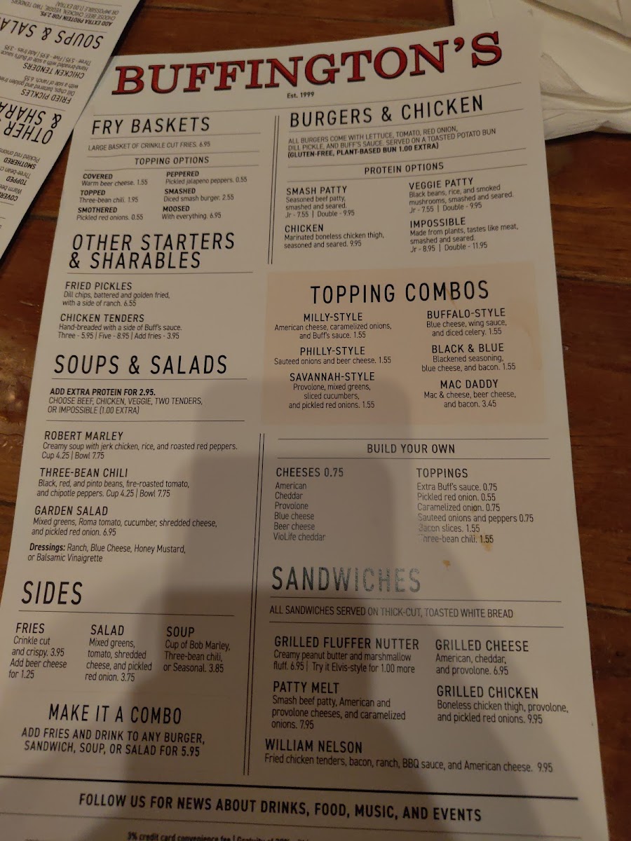 Menu Buffington's-3