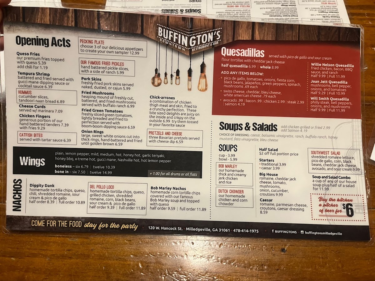 Menu Buffington's-5